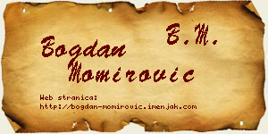 Bogdan Momirović vizit kartica